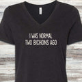 Bichon Frise Normal V-Neck Tee - Black Heather