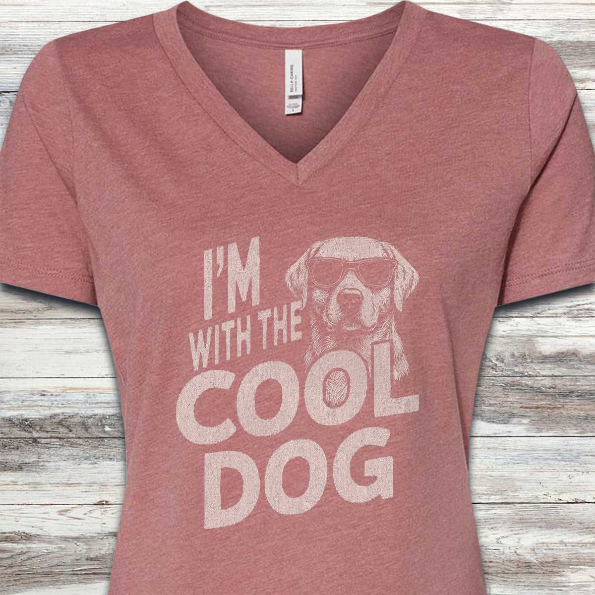 Labrador Retriever Cool Dog V-Neck Tee - Heather Mauve
