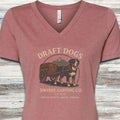 Swiss Mountain Dog Draft Dogs V-Neck Tee - Heather Mauve