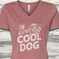 Golden Retriever Cool Dog V-Neck Tee - Heather Mauve