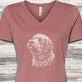 Old English Sheepdog Loyalty V-Neck Tee - Heather Mauve