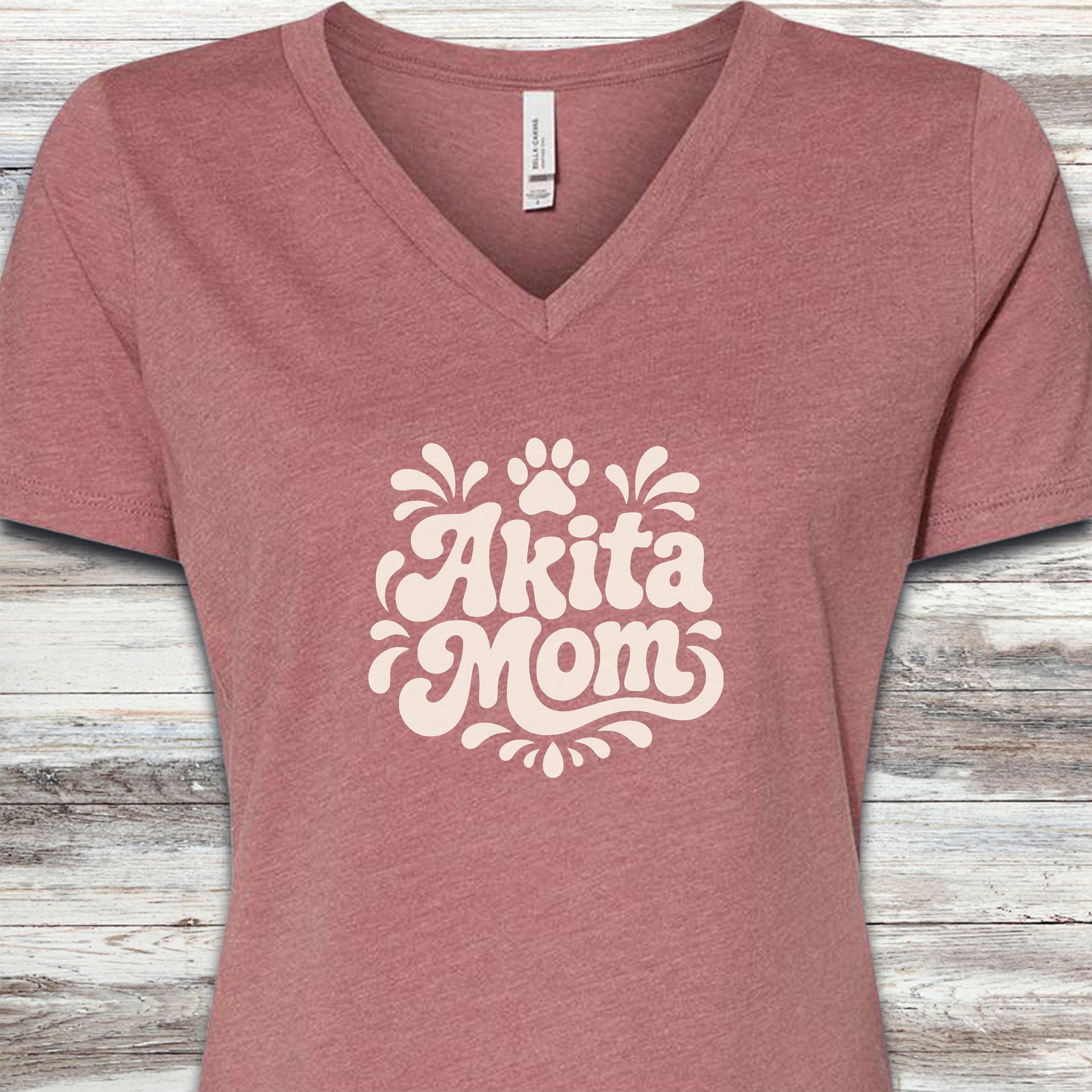 Akita Groovy Mom V-Neck Tee - Heather Mauve