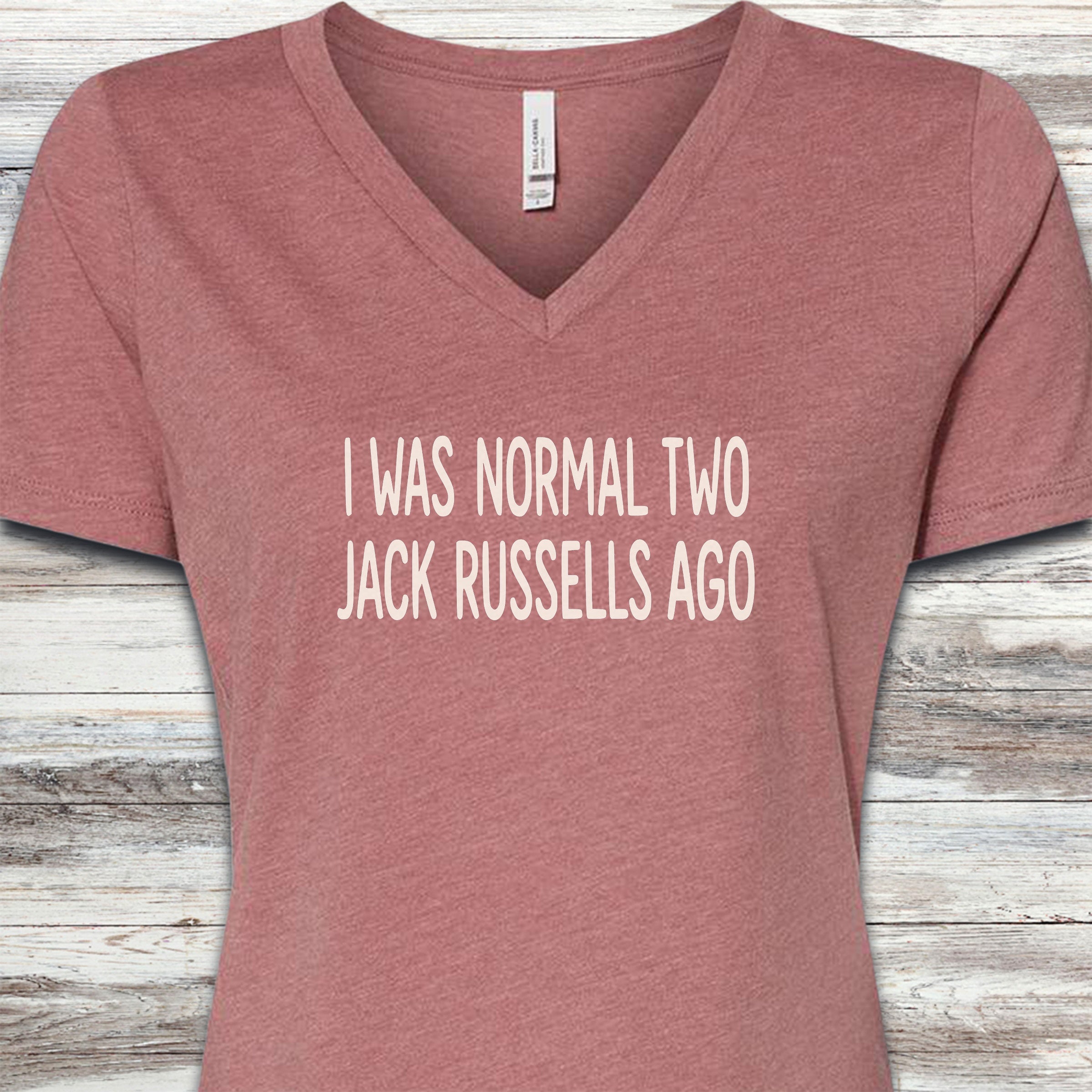 Jack Russell Normal V-Neck Tee - Heather Mauve