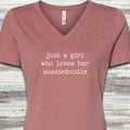 Aussiedoodle girl V-Neck Tee - Heather Mauve