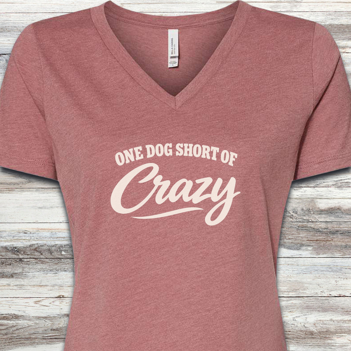 Short of Crazy V-Neck Tee - Heather Mauve