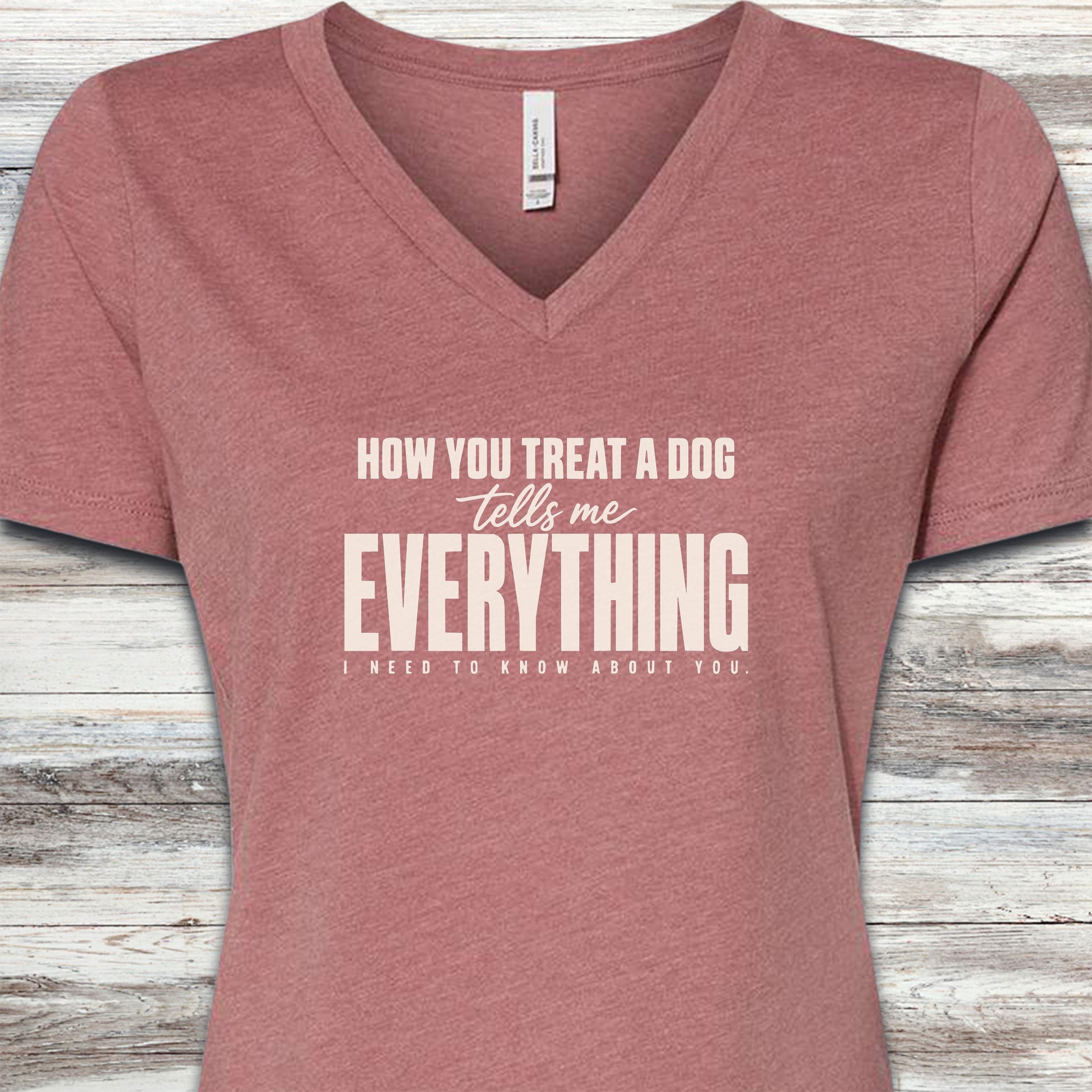 Everything V-Neck Tee - Heather Mauve
