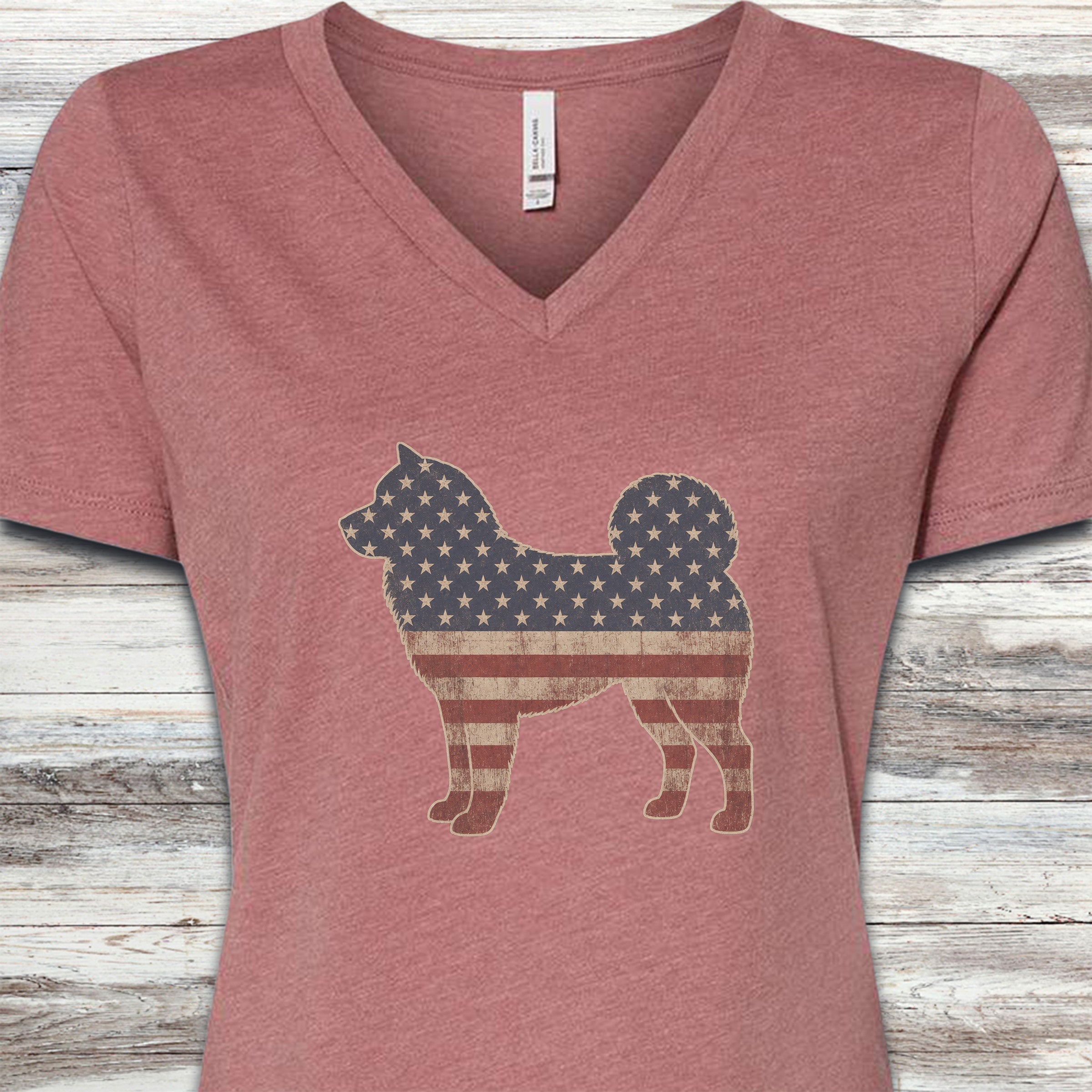 Akita Vintage USA V-Neck Tee - Heather Mauve