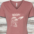 Poodle Boop! V-Neck Tee - Heather Mauve