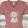 West Highland Loyalty V-Neck Tee - Heather Mauve