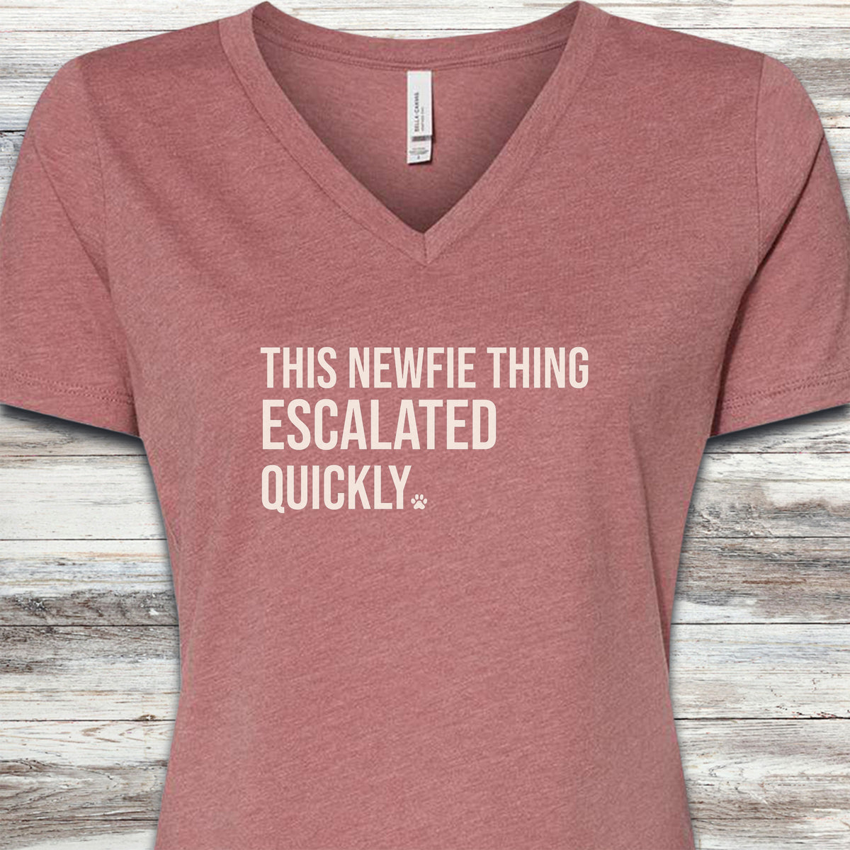 Newfoundland Escalated V-Neck Tee - Heather Mauve