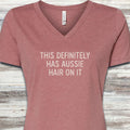 Australian Shepherd Hair V-Neck Tee - Heather Mauve