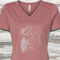 Australian Shepherd Loyalty V-Neck Tee - Heather Mauve