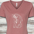 Coonhound Loyalty V-Neck Tee - Heather Mauve