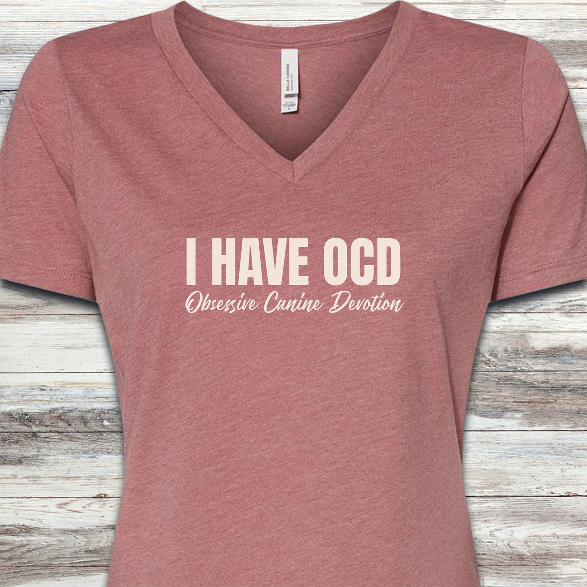 OCD V-Neck Tee - Heather Mauve