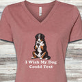Bernese Mountain Dog Text V-Neck Tee - Heather Mauve