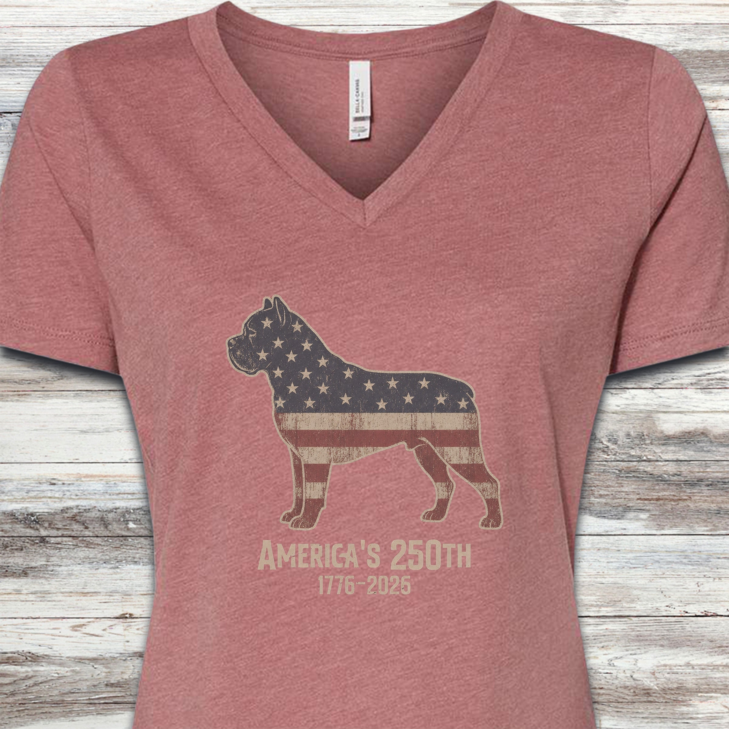 Cane Corso 250 V-Neck Tee - Heather Mauve