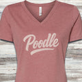 Poodle Team V-Neck Tee - Heather Mauve
