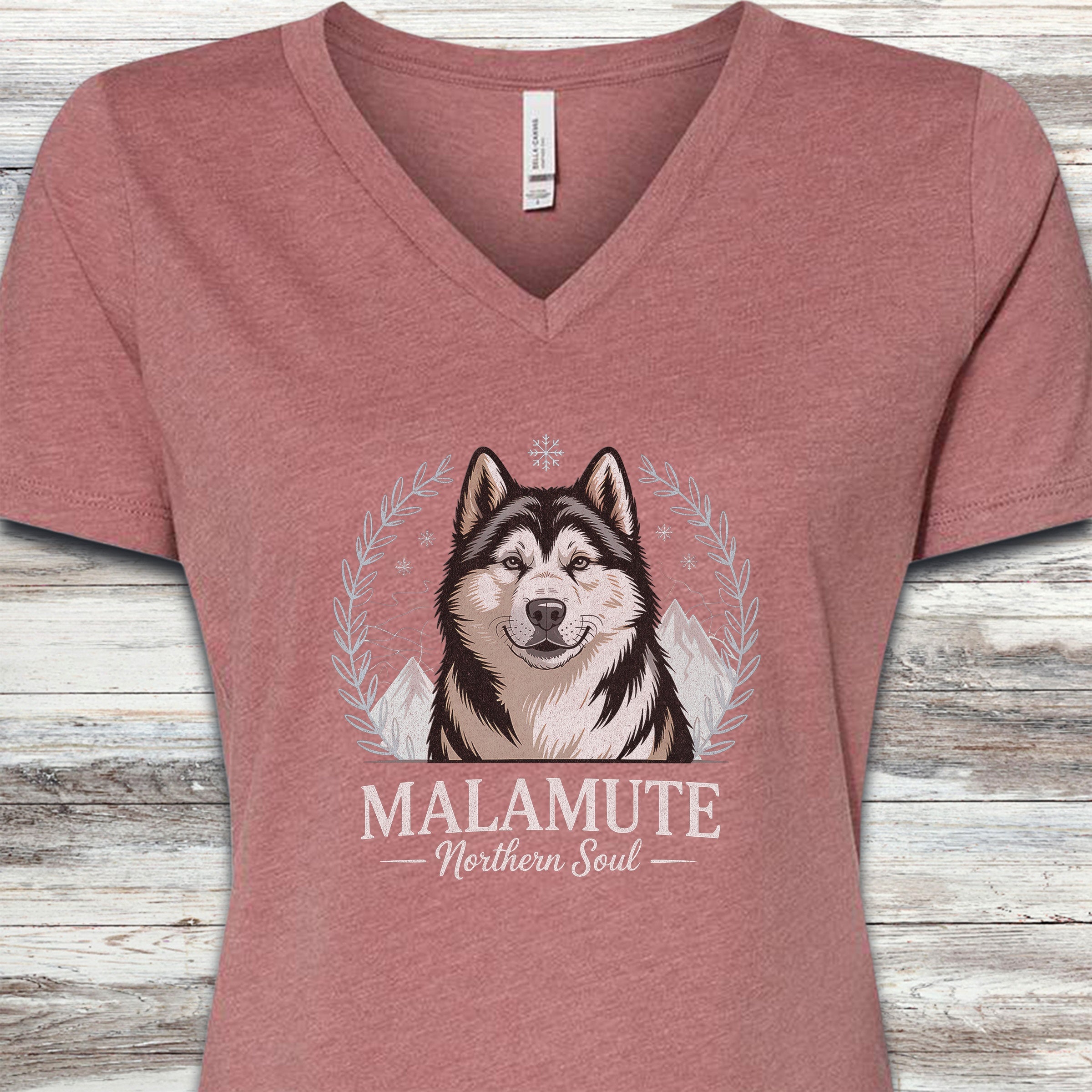 Malamute Northern Soul V-Neck Tee - Heather Mauve