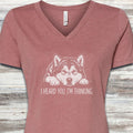 Alaskan Malamute Heard You V-Neck Tee - Heather Mauve