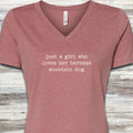 Bernese Mountain Dog Girl V-Neck Tee - Heather Mauve