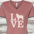 Australian Shepherd Love V-Neck Tee - Heather Mauve