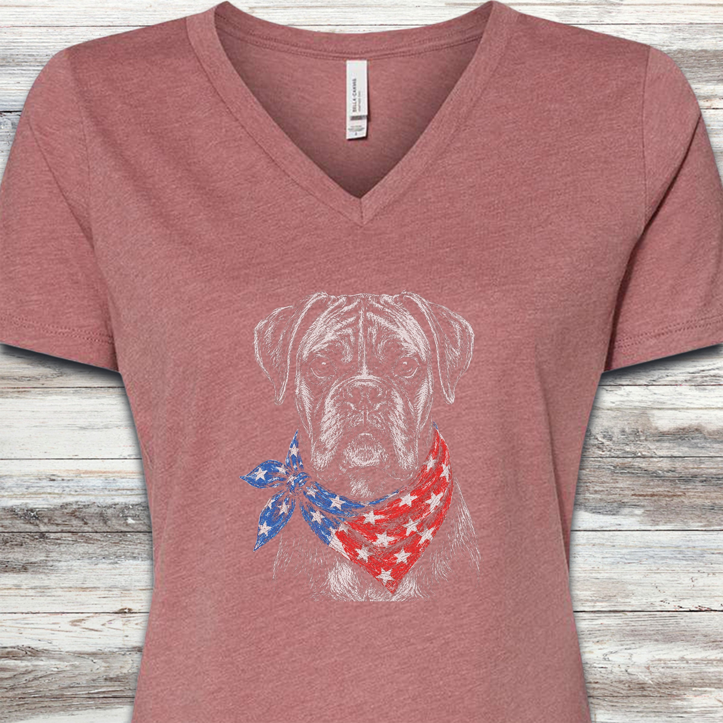 Boxer Patriot V-Neck Tee - Heather Mauve