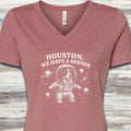 Bernese Mountain Dog Astronaut V-Neck Tee - Heather Mauve