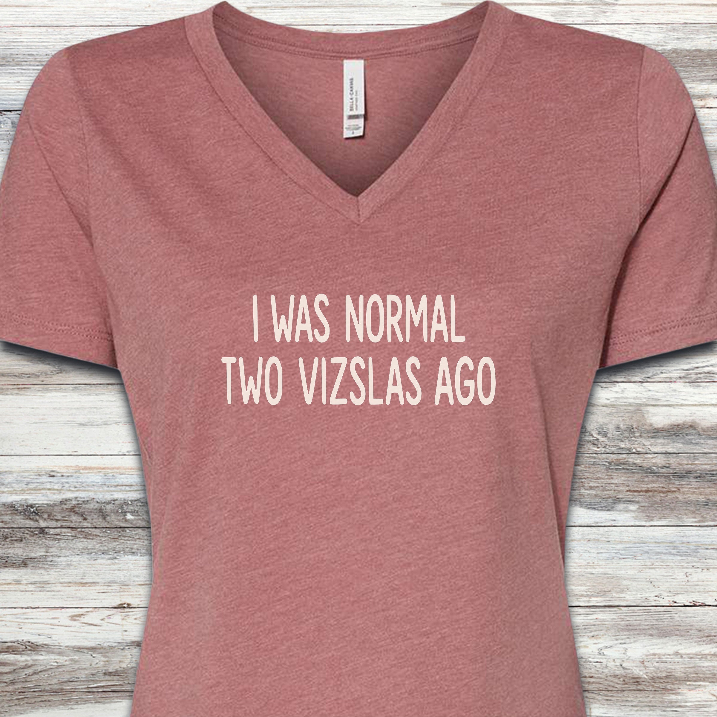 Vizsla Normal V-Neck Tee - Heather Mauve