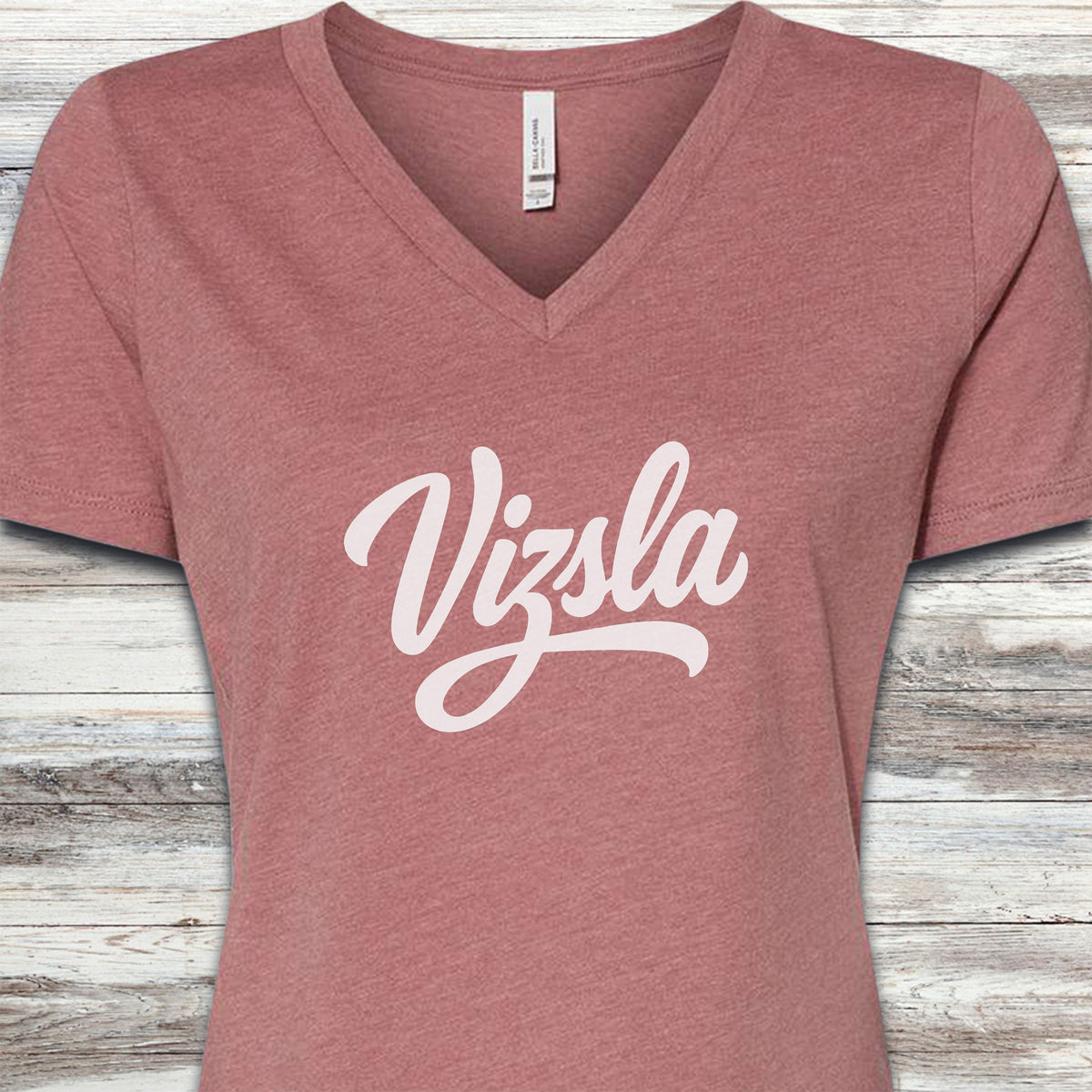 Vizsla Team V-Neck Tee - Heather Mauve