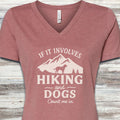 Hiking & Dogs V-Neck Tee - Heather Mauve