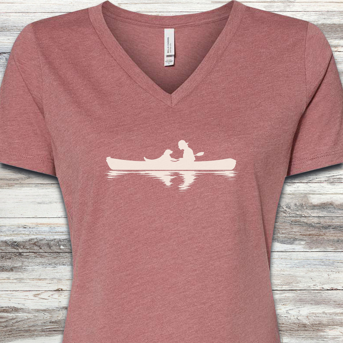 Lake View V-Neck Tee - Heather Mauve