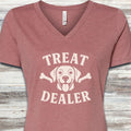 Treat Dealer Bones V-Neck Tee - Heather Mauve