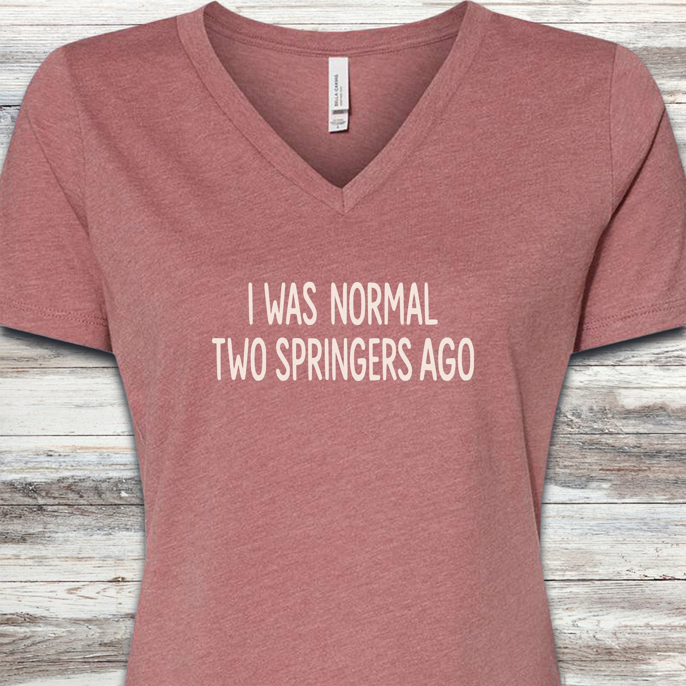 English Springer Spaniel Normal V-Neck Tee - Heather Mauve