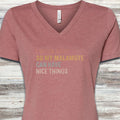 Malamute Work Hard V-Neck Tee - Heather Mauve