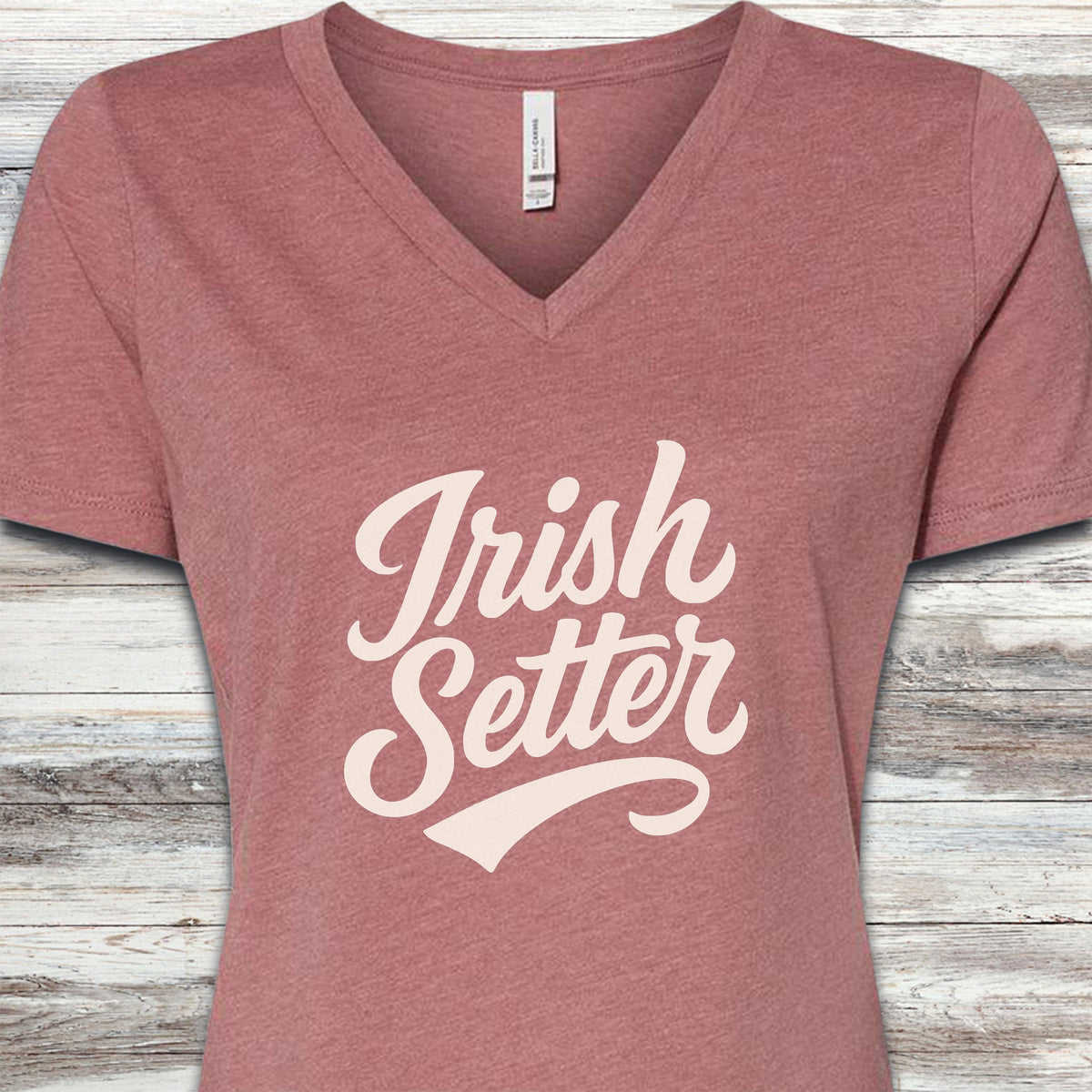 Irish Setter Team V-Neck Tee - Heather Mauve