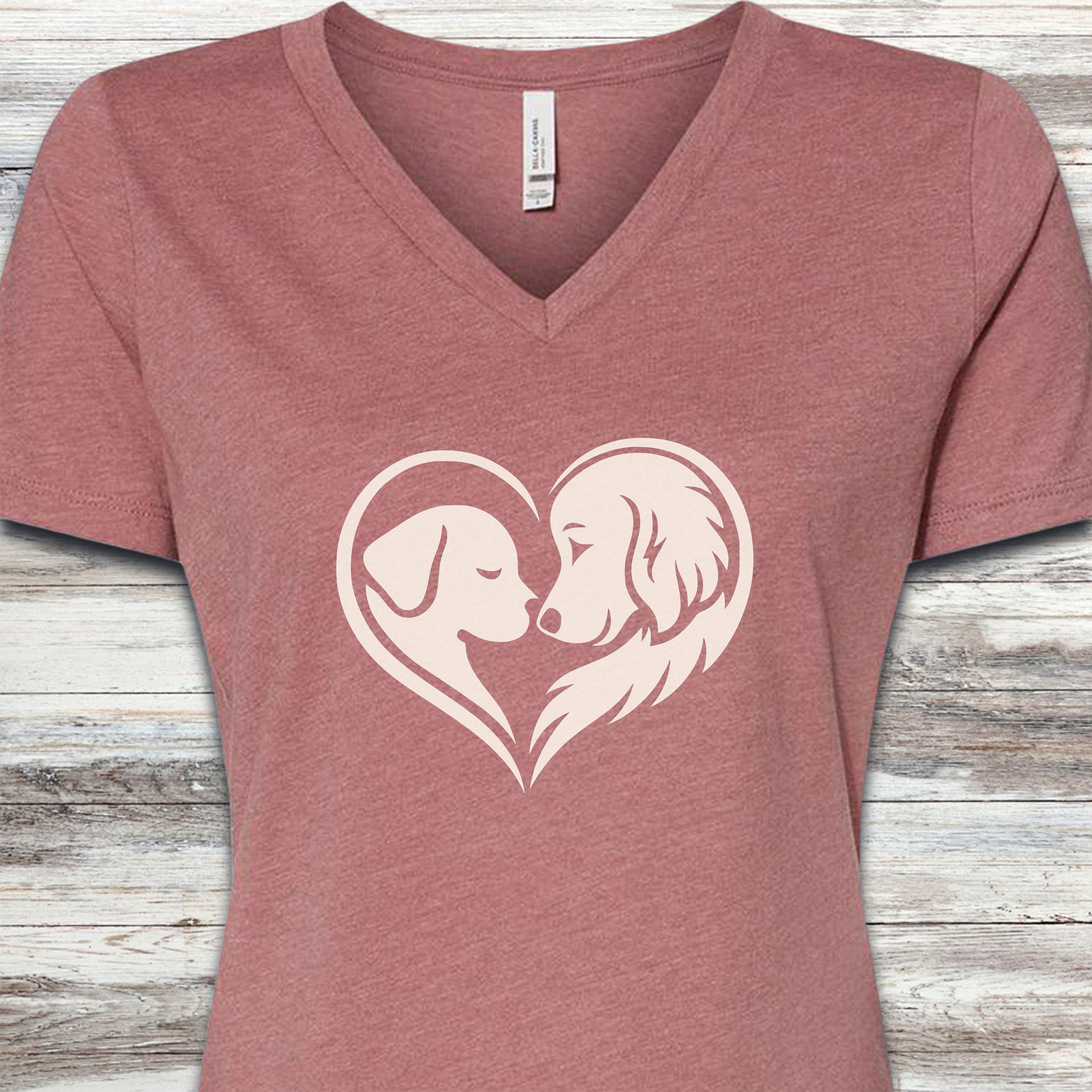 Dog Wear Studio Logo V-Neck Tee - Heather Mauve