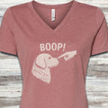 BOOP! V-Neck Tee - Heather Mauve