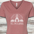 Bernese Mountain Dog Lapdog V-Neck Tee - Heather Mauve