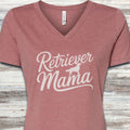 Golden Retriever Mama Silhouette V-Neck Tee - Heather Mauve