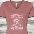 Labrador Retriever Food Test V-Neck Tee - Heather Mauve
