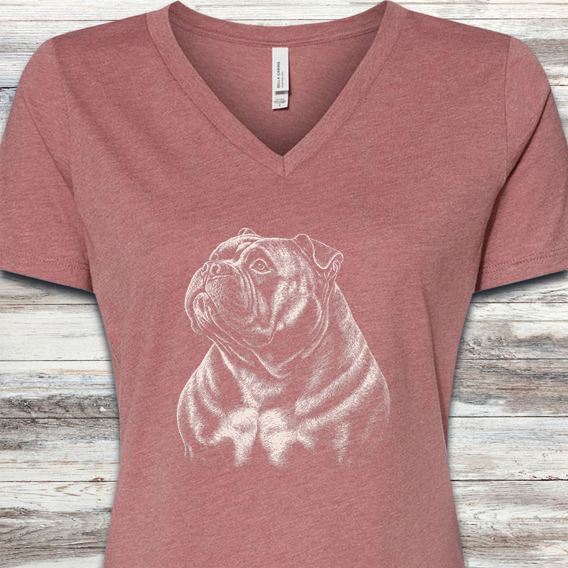 American Bully Loyalty V-Neck Tee - Heather Mauve