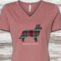 Border Collie Winter 2025 V-Neck Tee - Heather Mauve