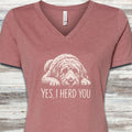 Doodle Herd You V-Neck Tee - Heather Mauve