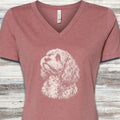 Cockapoo Loyalty V-Neck Tee - Heather Mauve