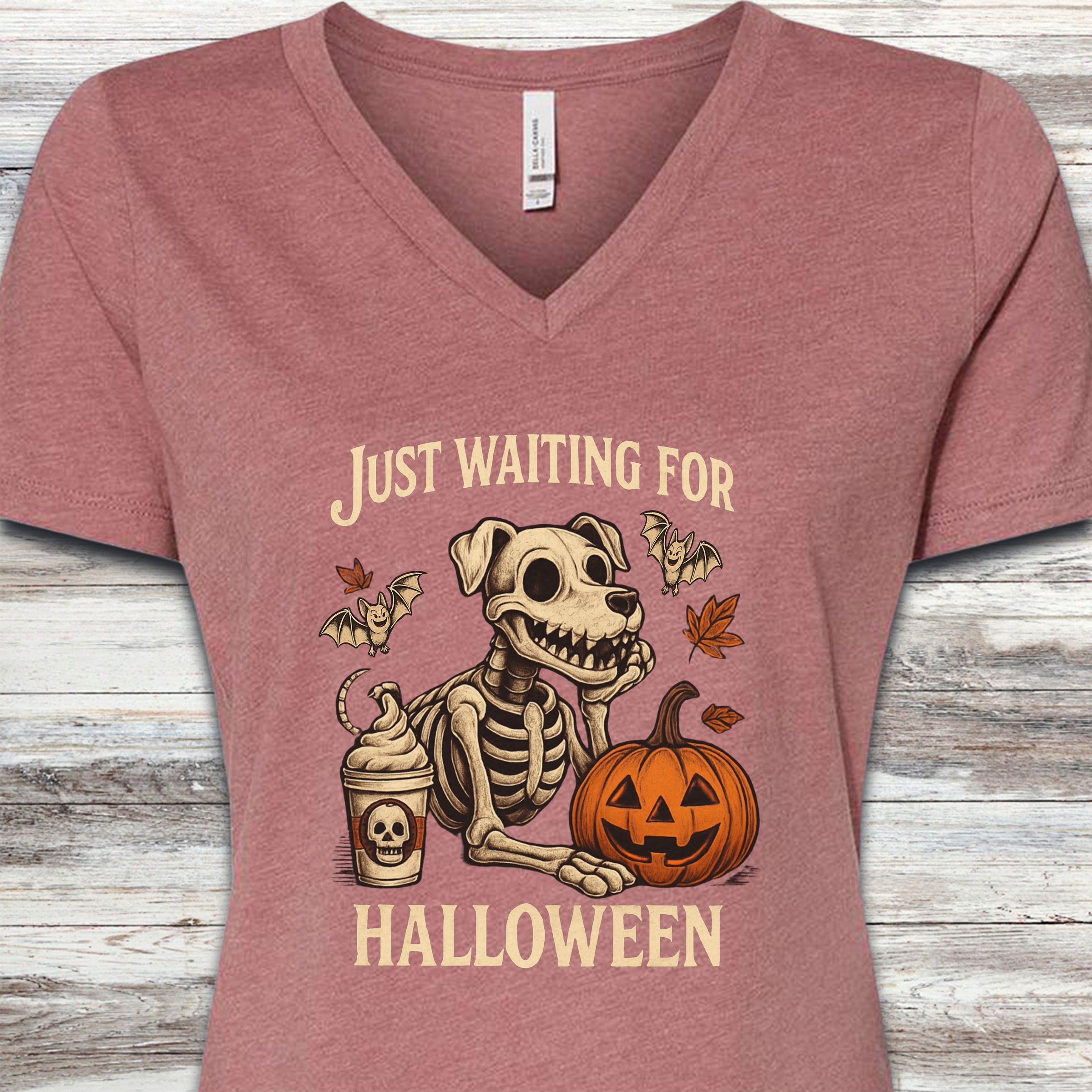 Wait For It V-Neck Tee - Heather Mauve