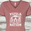 Vizsla Nation V-Neck Tee - Heather Mauve