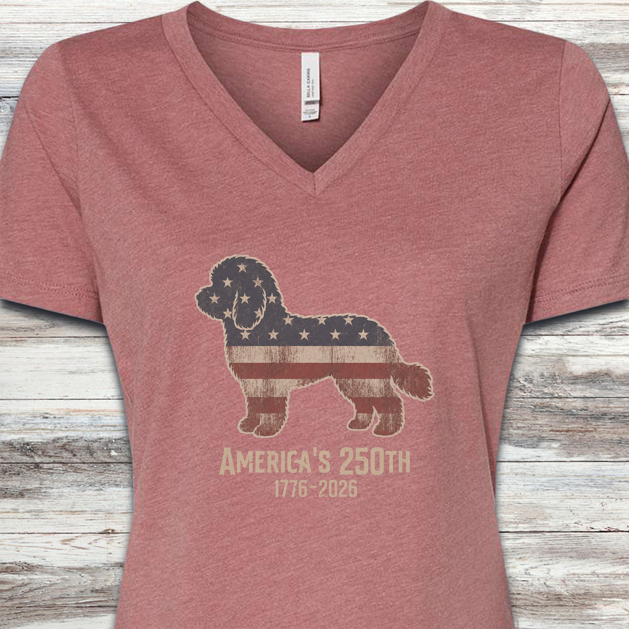Cockapoo 250 V-Neck Tee - Heather Mauve