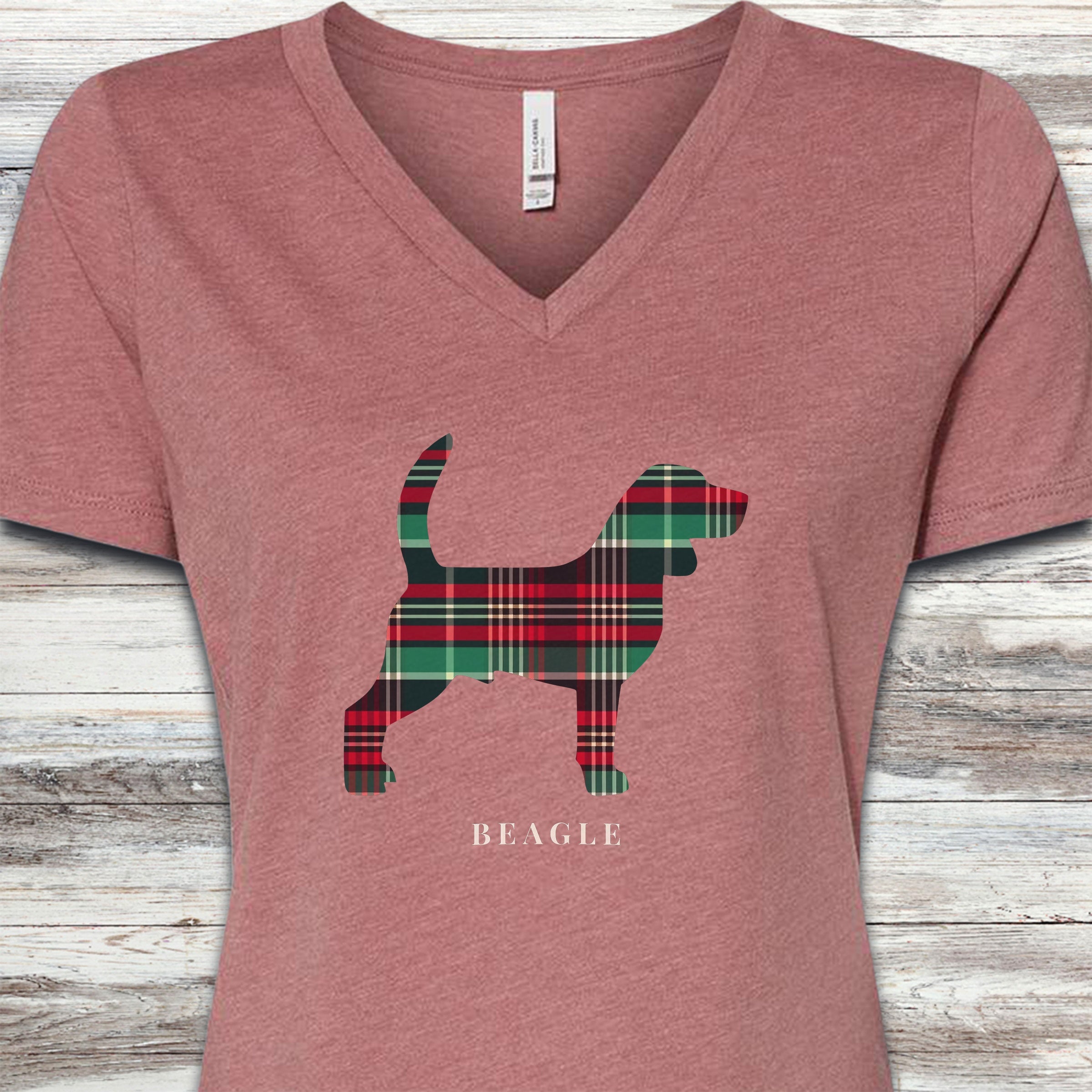 Beagle Winter 2025 V-Neck Tee - Heather Mauve