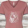 Akita Loyalty V-Neck Tee - Heather Mauve