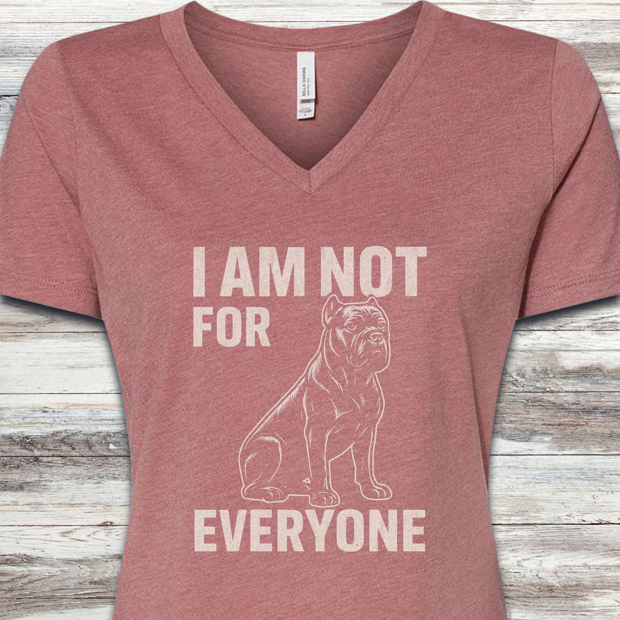 Cane Corso Not 4 Everyone V-Neck Tee - Heather Mauve